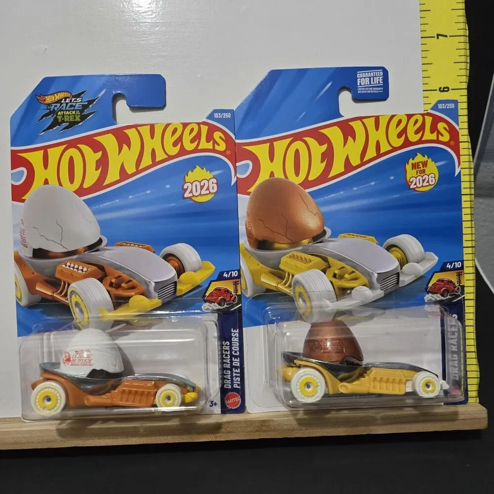 2026 Hot Wheels Drag Racers Eggshellracer Car Vehicle NEW 2 Colors